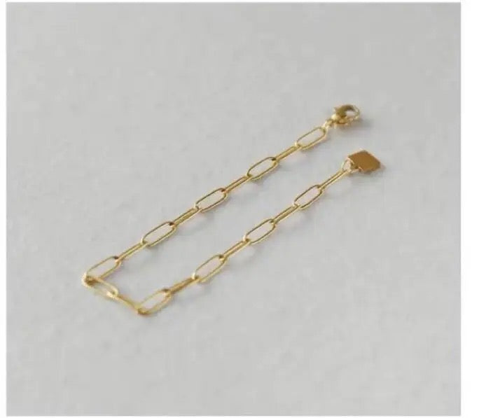 Minimalist 18K Gold Link Chain Waterproof Bracelet