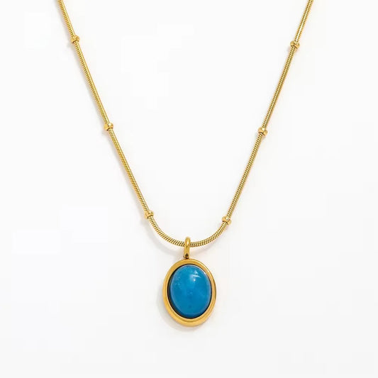 Elegant Aquamarine Stone Pendant Necklace