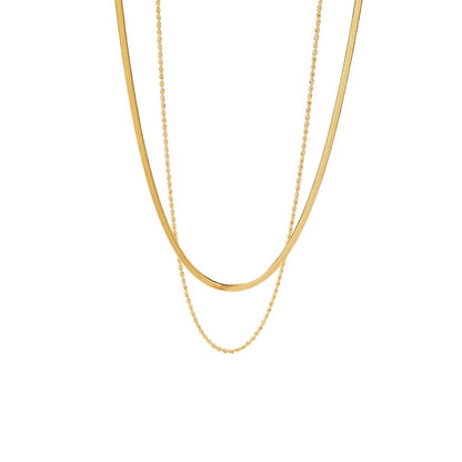 18K Gold Plated Double Chain Necklace