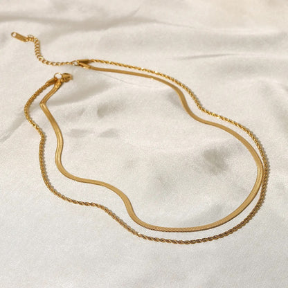 18K Gold Plated Double Chain Necklace