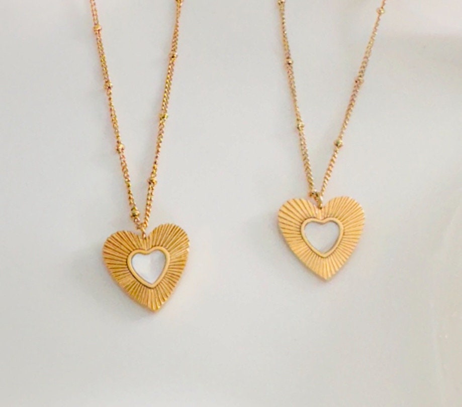 Crystal Pearl Heart Necklace