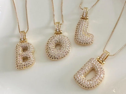 Elegant 18K Gold Plated Initial Charm Necklace