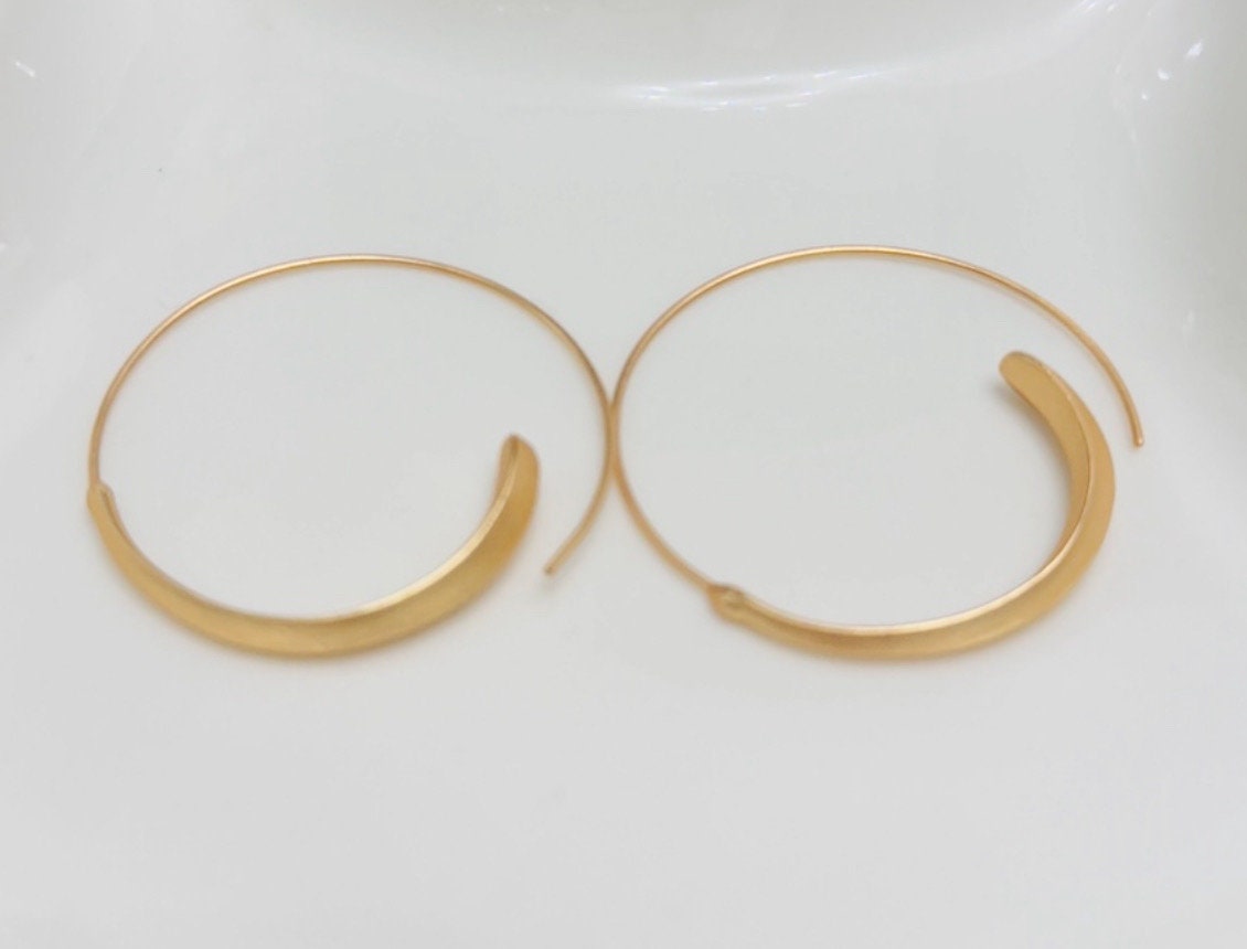 Gold Round Hollow Hoop Earrings