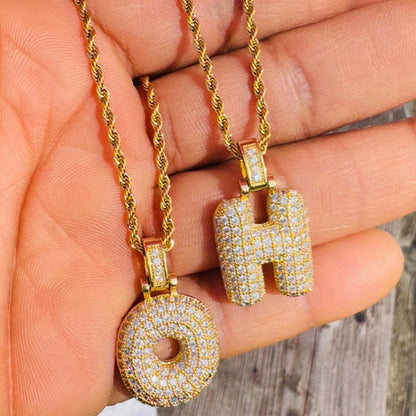 Personalized CZ Letter Pendant Necklace