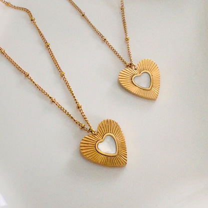Crystal Pearl Heart Necklace