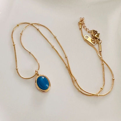 Elegant Aquamarine Stone Pendant Necklace