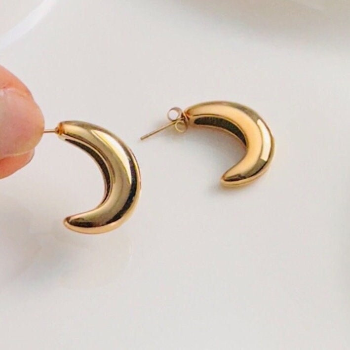 18K Gold Plated Gold Huggies Earring