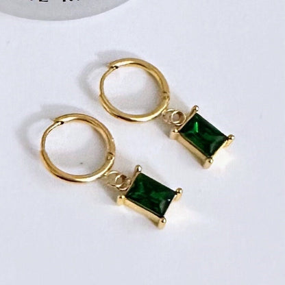 18K Gold Plated Simple Square Zircon Pendant Necklace For Women
