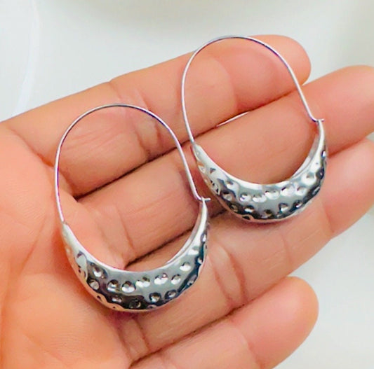 Silver Fulani Hoop Earring