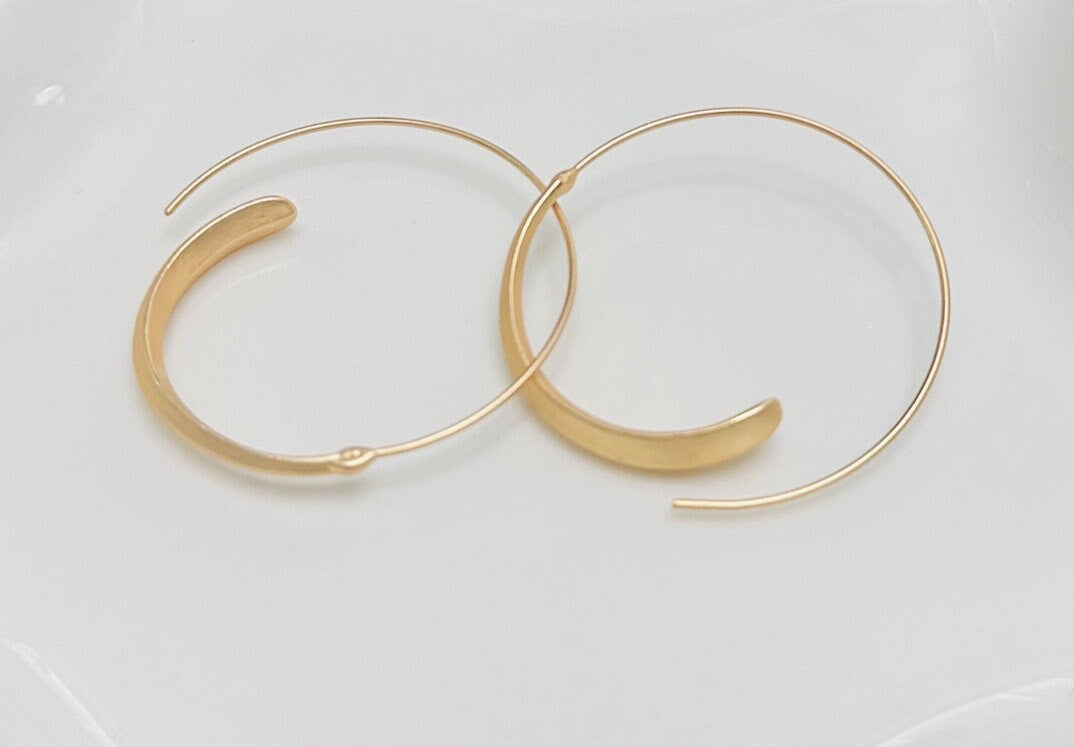 Gold Round Hollow Hoop Earrings