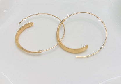 Gold Round Hollow Hoop Earrings