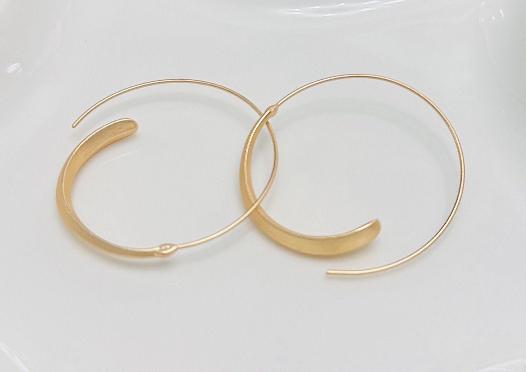 Gold Round Hollow Hoop Earrings