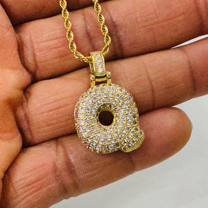 Bubble Balloon Pave CZ Gold Necklace
