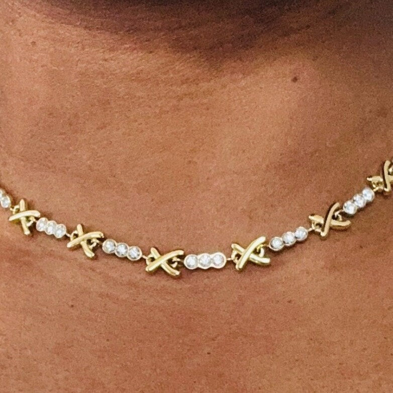 Gemma Owen XO Kiss Necklace with Crystal Charm Necklace