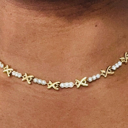 Gemma Owen XO Kiss Necklace with Crystal Charm Necklace