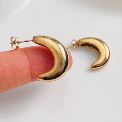 18K Gold Plated Gold Huggies Earring