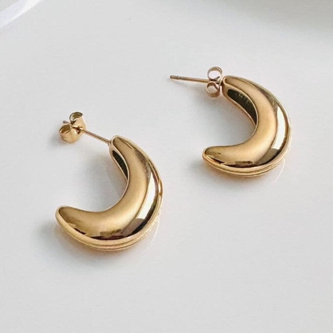 18K Gold Plated Gold Huggies Earring