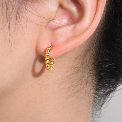 Simple Trendy Bead C Shape Earring