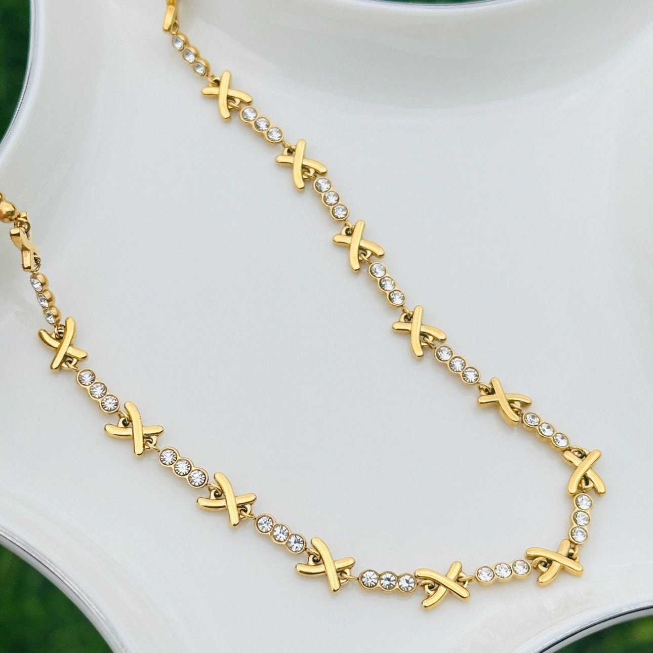 Gemma Owen XO Kiss Necklace with Crystal Charm Necklace
