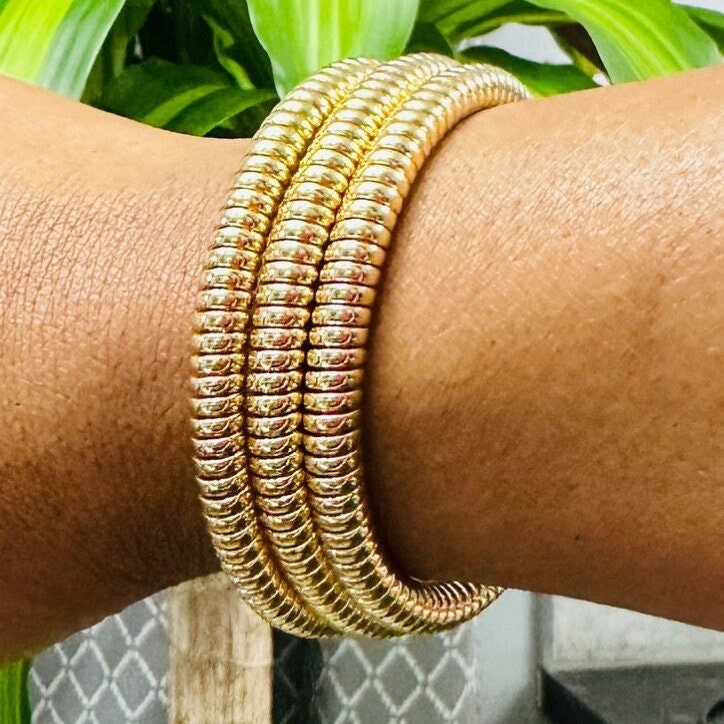 Chunky Adjustable Cuff Bracelet - Gold