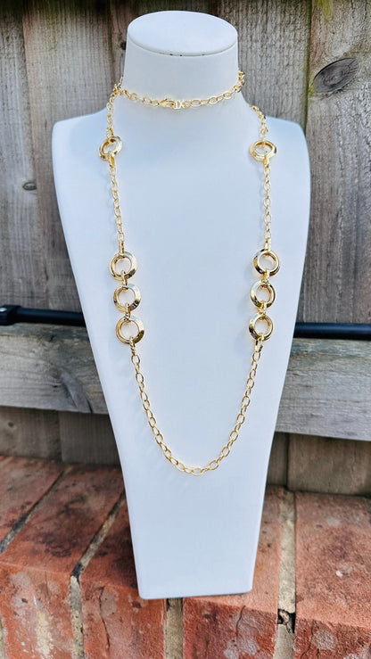 18K Gold Boho Style Hippie Long Summer Necklace