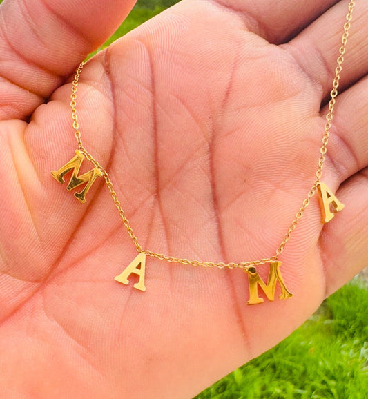 Delicate 18K Gold Charm Necklace For Mum