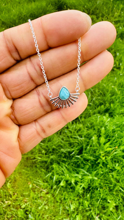 Silver Sun Choker Necklace