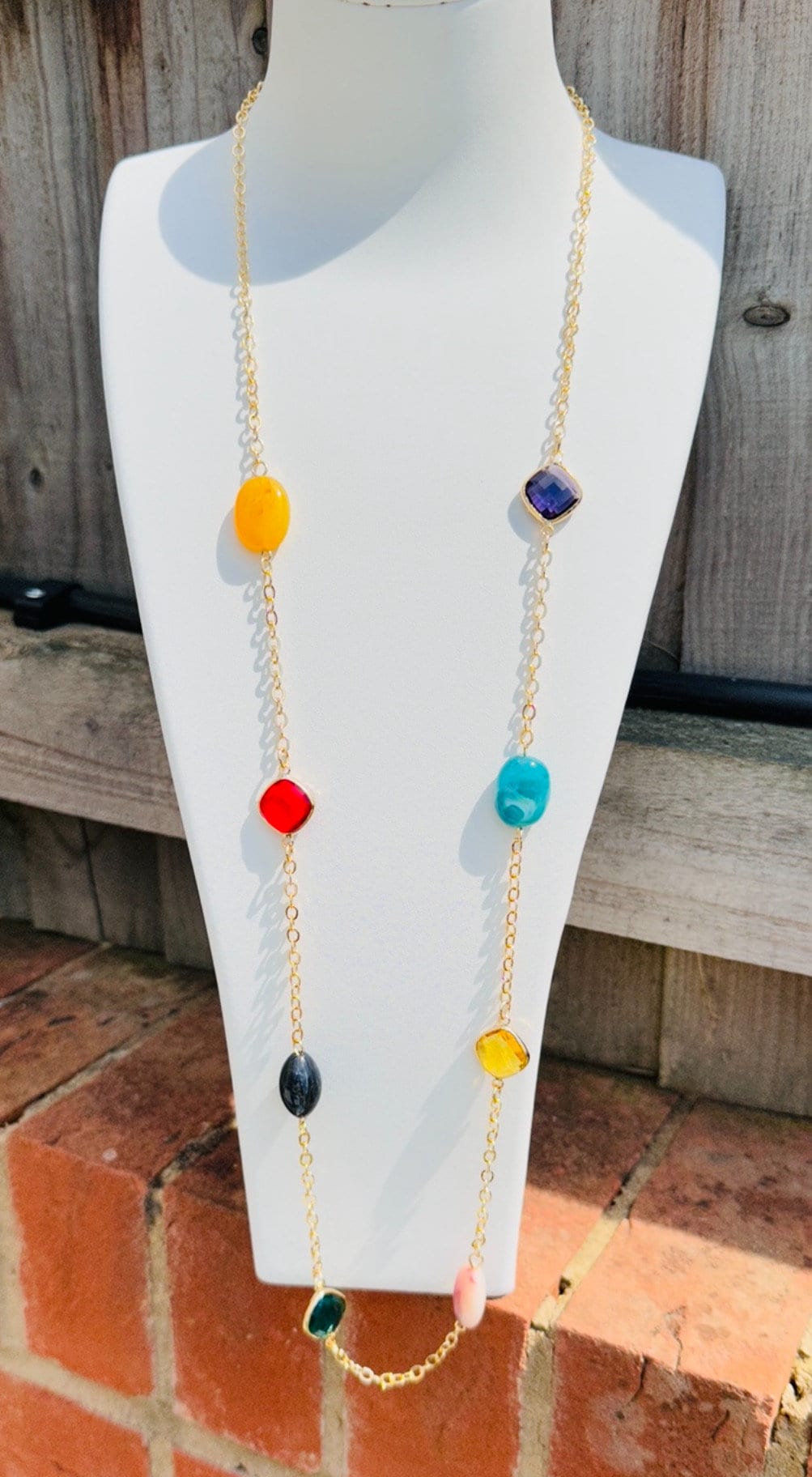 Long Multiple Charm Necklace