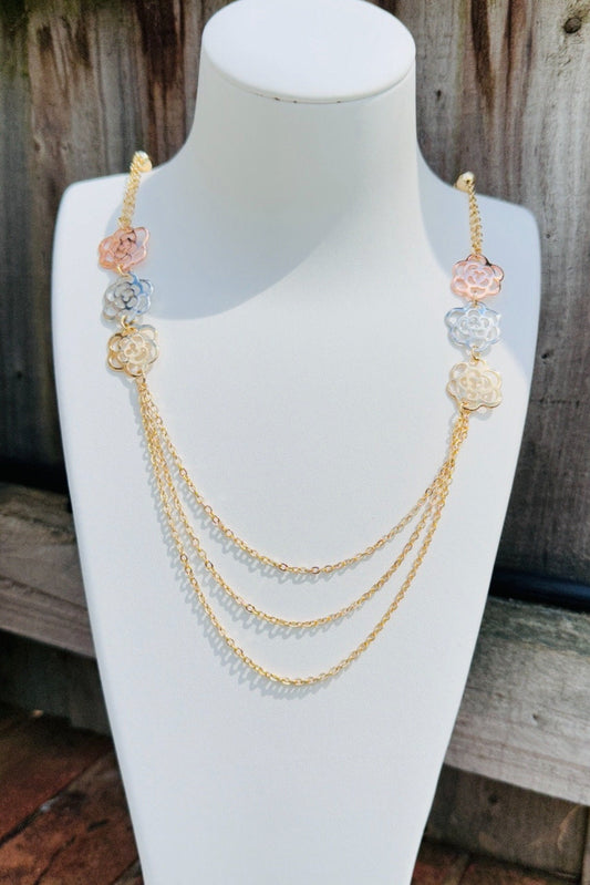 Long Flower Necklace