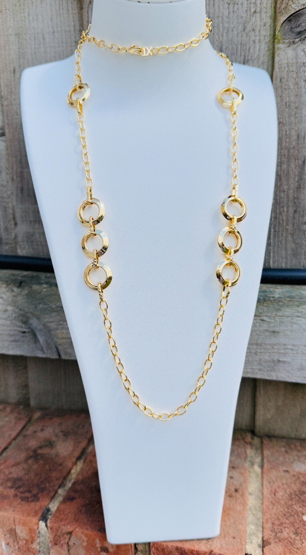 18K Gold Boho Style Hippie Long Summer Necklace