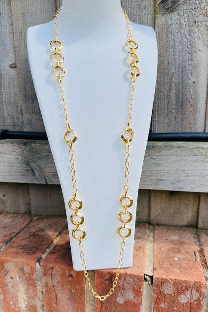 18K Gold Boho Style Hippie Long Summer Necklace