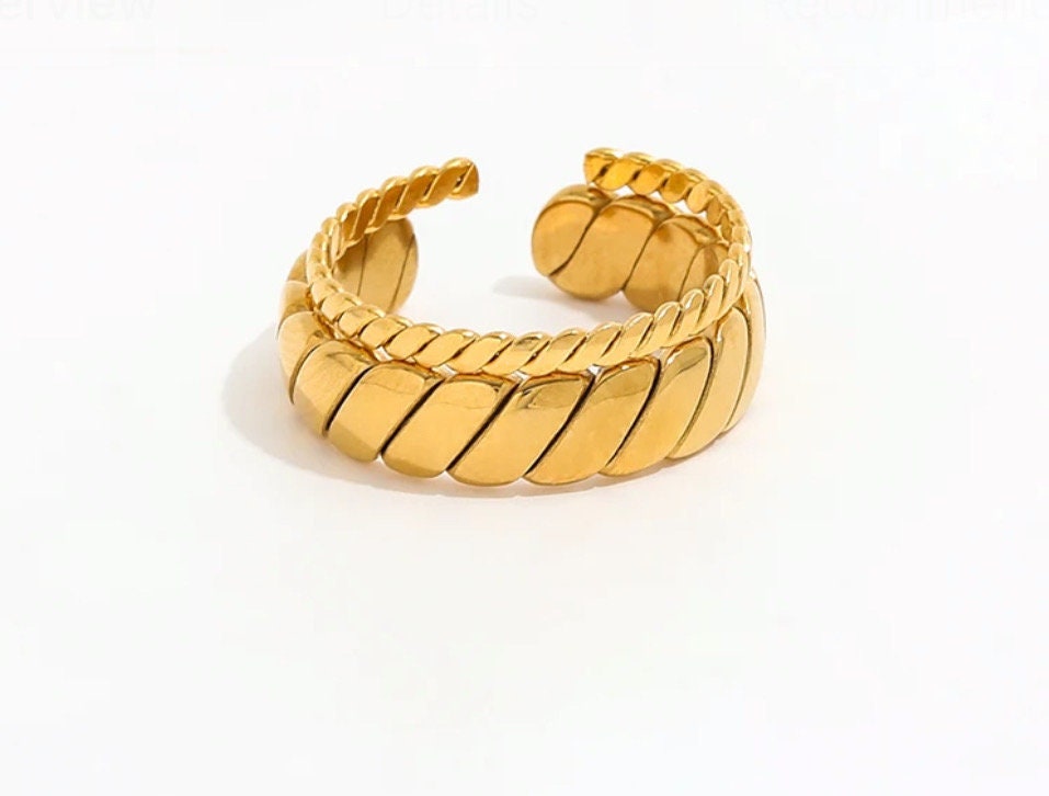 2 Sets of Minimalist Open Ring - Gold