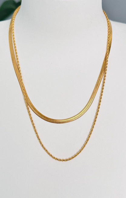 18K Gold Plated Double Chain Necklace