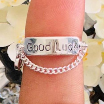 Silver Adjustable Good Luck Ring