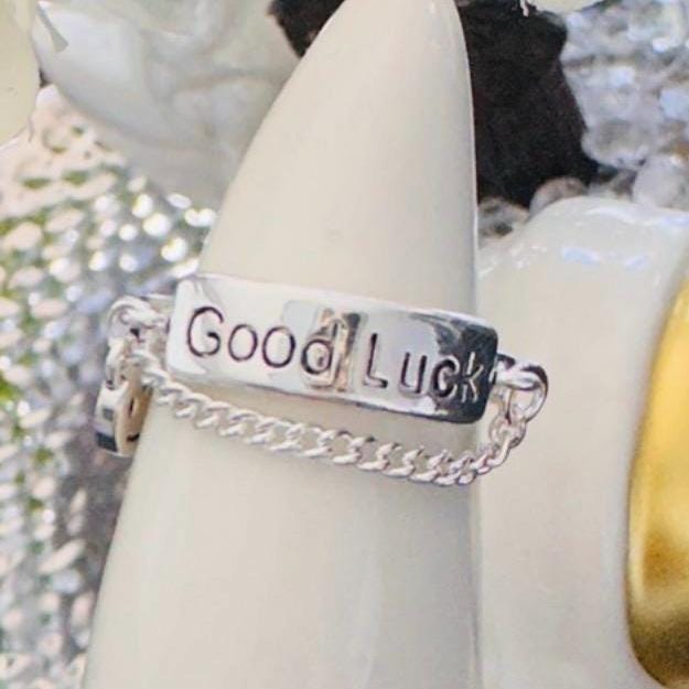 Silver Adjustable Good Luck Ring