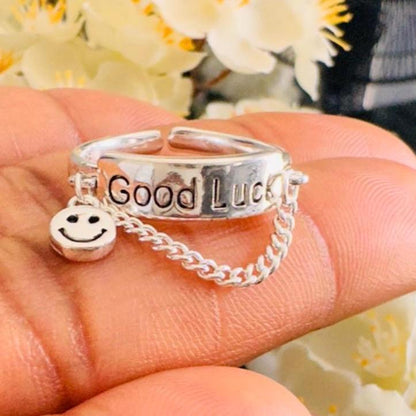 Silver Adjustable Good Luck Ring