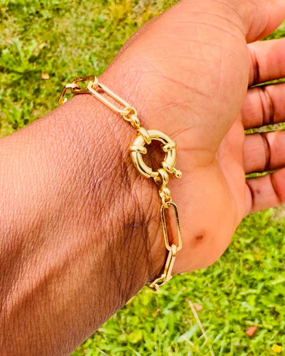 Chic Gold Link Paperclip Chain Bracelet