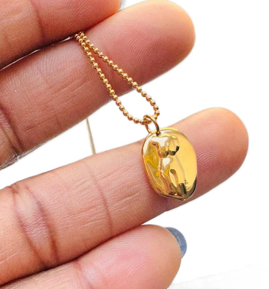 Gold Ball Chain Pendant Necklace For Mum