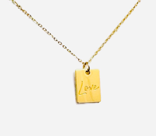 Gold Love Pendant Necklace