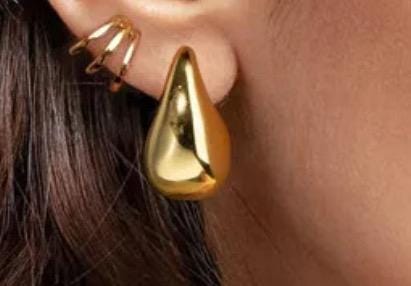 Big Stud 18k Gold Plated Water Drop Earrings