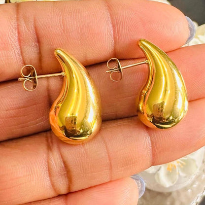 Big Stud 18k Gold Plated Water Drop Earrings