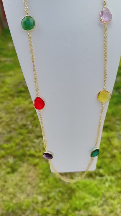 Colorful Boho Charm Necklace