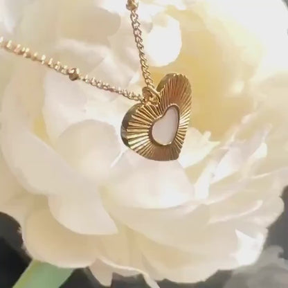 Crystal Pearl Heart Necklace