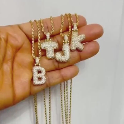 Personalized CZ Letter Pendant Necklace