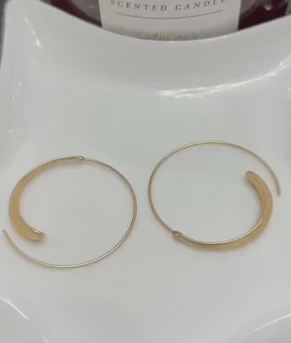 Gold Round Hollow Hoop Earrings